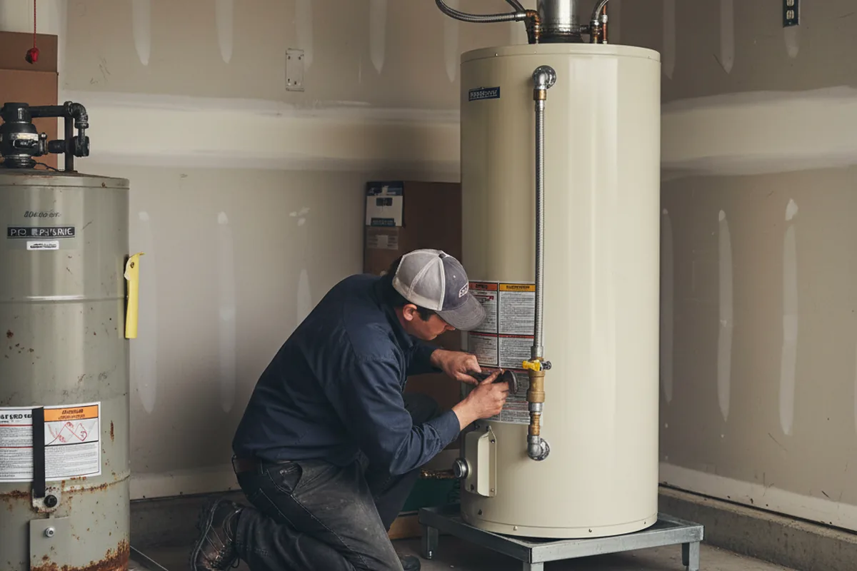 Water heater and shutoff valve replacement in Street